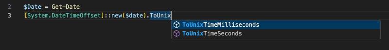 Image showing ToUnixTime methods