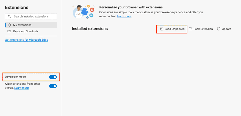 Chrome Extensions Load Unpacked